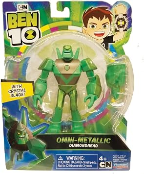 Ben 10 BEN61000 Alien Action Figures Metallic Themed Diamond Head, Multicolor, 8 x 3 x 10 cm