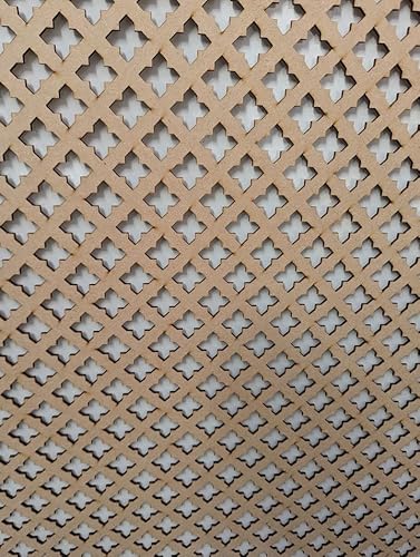 Radiator Cabinet Wall Decorative Screening-Grille- Perforated 3mm Thick MDF Oregon Panel (Size 1200mm x 620mm) KZ2 Pattern. Made in The UK.