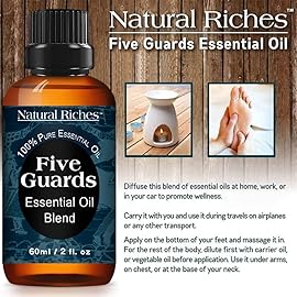 Natural Riches Five Guards Essential Oil Blend Health Shield for Aromatherapy with Clove Cinnamon Lemon Rosemary Eucalyptus Oil 2oz