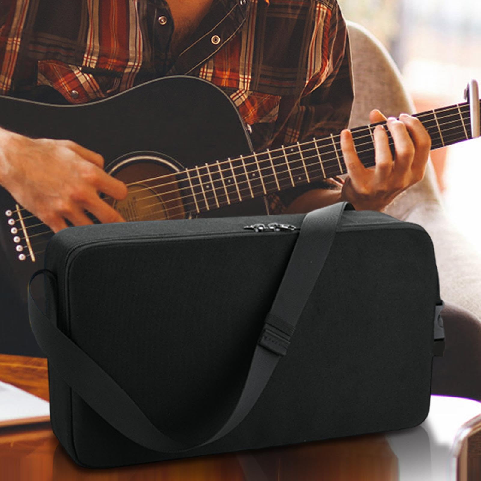 Borsa per il trasporto del leggio con tracolla, borsa per leggio musicale, borsa impermeabile per per strumenti, custodia per strumenti di grande capacità (nero) per musicisti e
