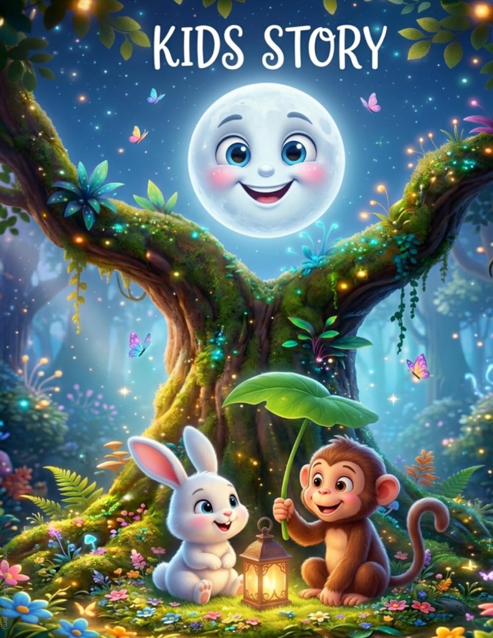 A Kids Bedtime Story: Bunny, Monkey, Moon & Earth Adventure