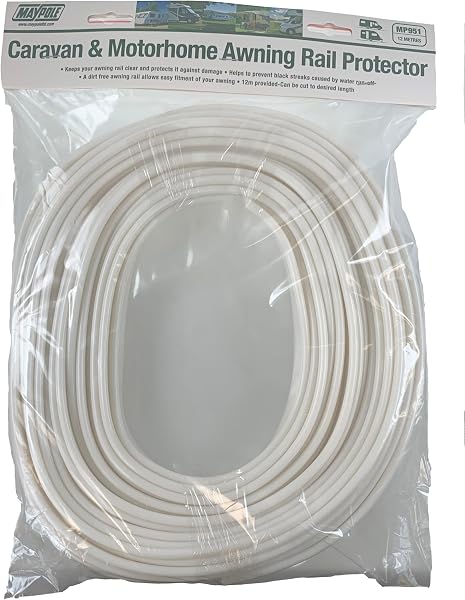 Maypole 12M Caravan Awning Rail Protector, Off-White - 3