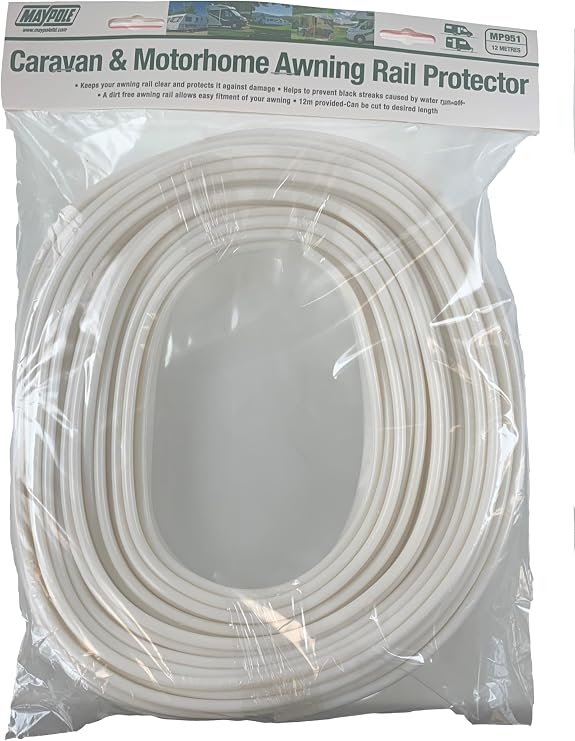 Maypole 12M Caravan Awning Rail Protector, Off-White
