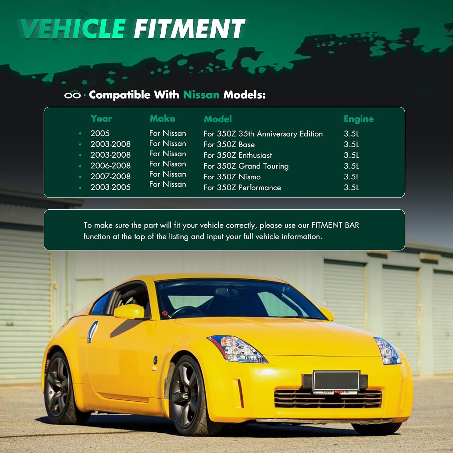 SCITOO Glossy Black Stickers Rear Window Louvers Body Kit Compatible with 2003-2008 for Nissan 350Z Racing Rear Quarter Window Louvers Splitter Chin Exterior Diffuser