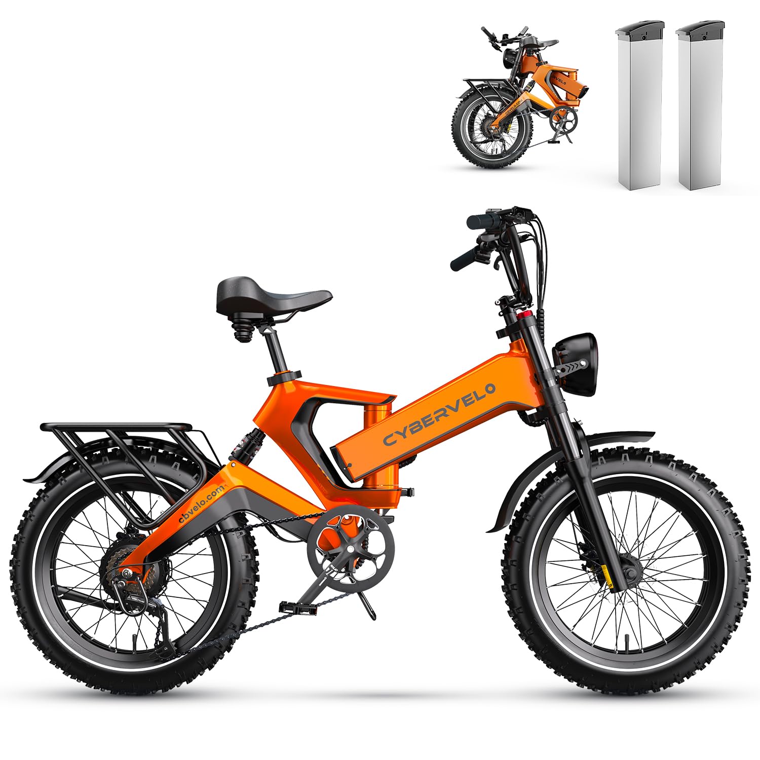 1000W(Peak 2000W) Folding Electric Bike for Adults,35MPH 100Mile,48V 25Ah Removable Battery,20" x 4.0 Fat Tire Foldable Electric Bicycle,8-Speed Electric Mountain E-Bike,Commuter Ebikes