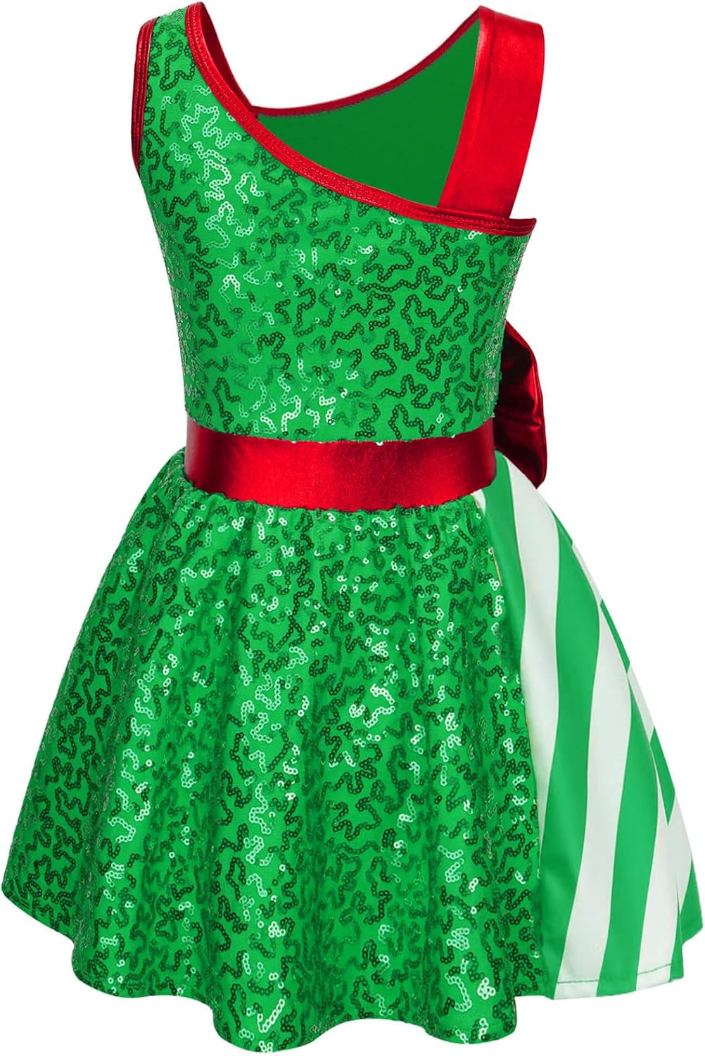 Kids Girls Christmas Dance Dress Sequins Modern Latin Jazz Dancewear Santa Claus Dresses