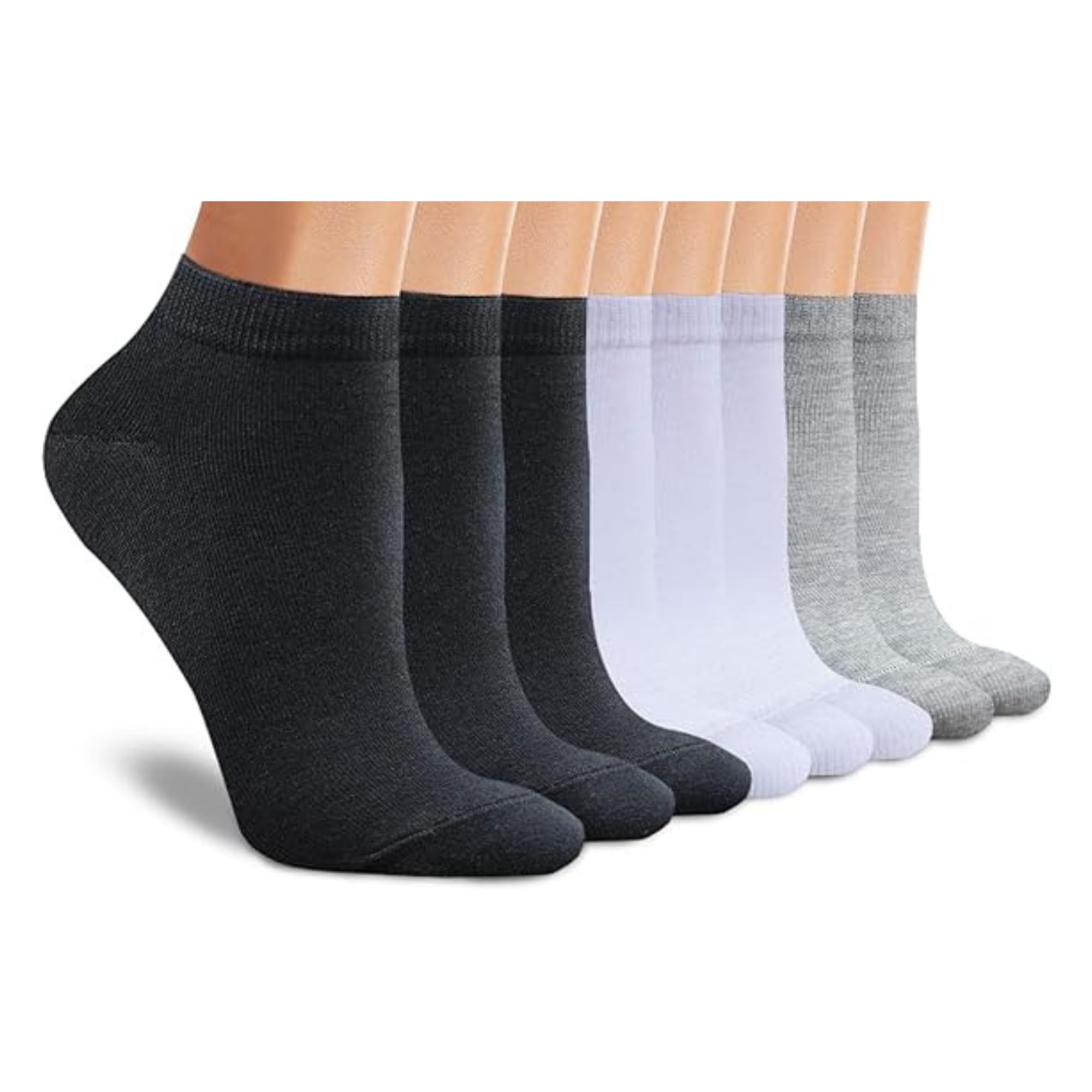 Ankle Socks for Women Non Slip Cotton Socks No Show Socks Classic Low Cut Casual Socks Pack Of 8 Pairs (Free Size)-image-42