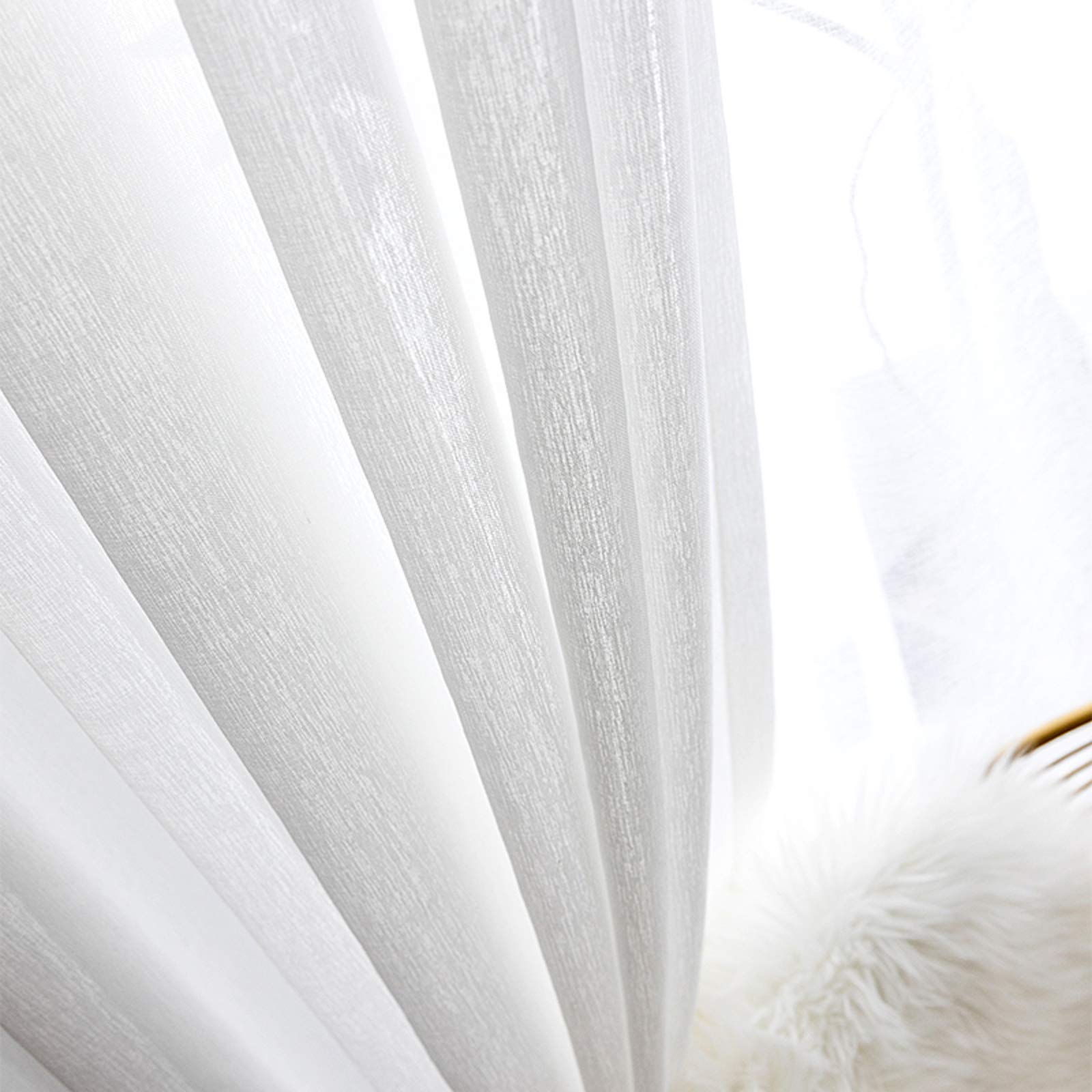 Rideaux transparents blancs 400x270cm avec crochets pour salon