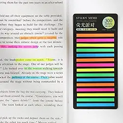 Marcador de linhas adesivo com 300 notas - Design diversos (Festa Fluorescente)