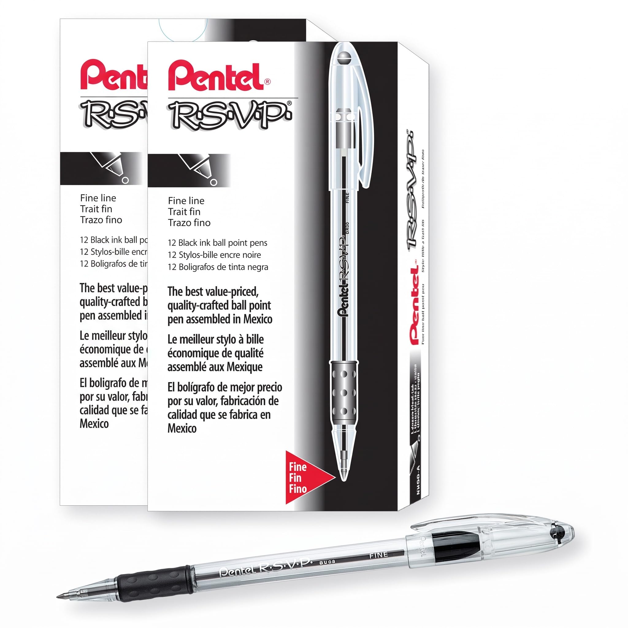 Pentel RSVP Ballpoint Pen - Fine Line, 12 Count -9 Pentel RSVP Ballpoint Pen - Fine Line, 12 Count -9