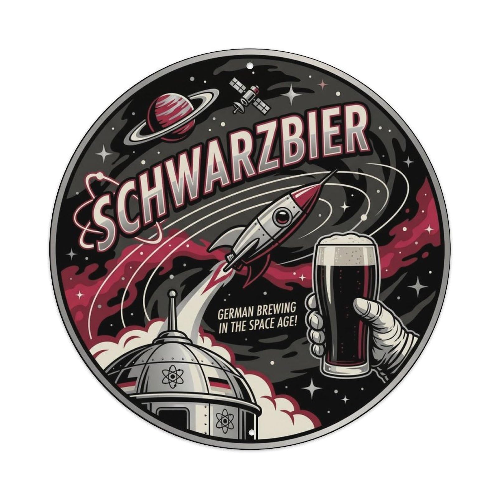 German Schwarzbier Brewery Culture Craft Barrel Cellar Metal Tin Sign