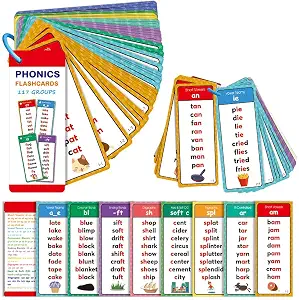 Phonics Word Cards: 117 Sound Groups, 900+ Rhyming Words for Preschool Learning