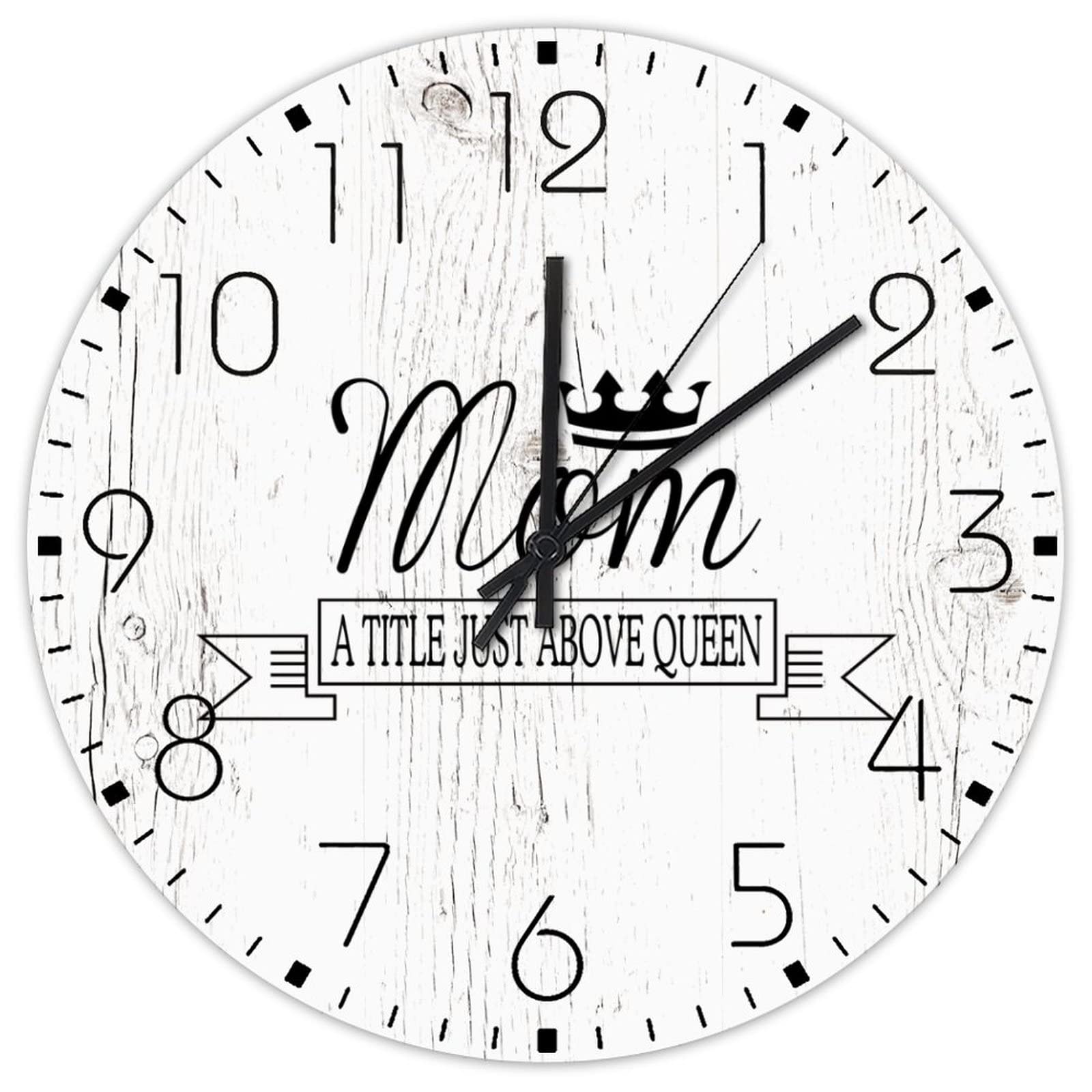 Horloge murale en bois sans tic-tac fonctionnant a piles pour chambre d'enfant