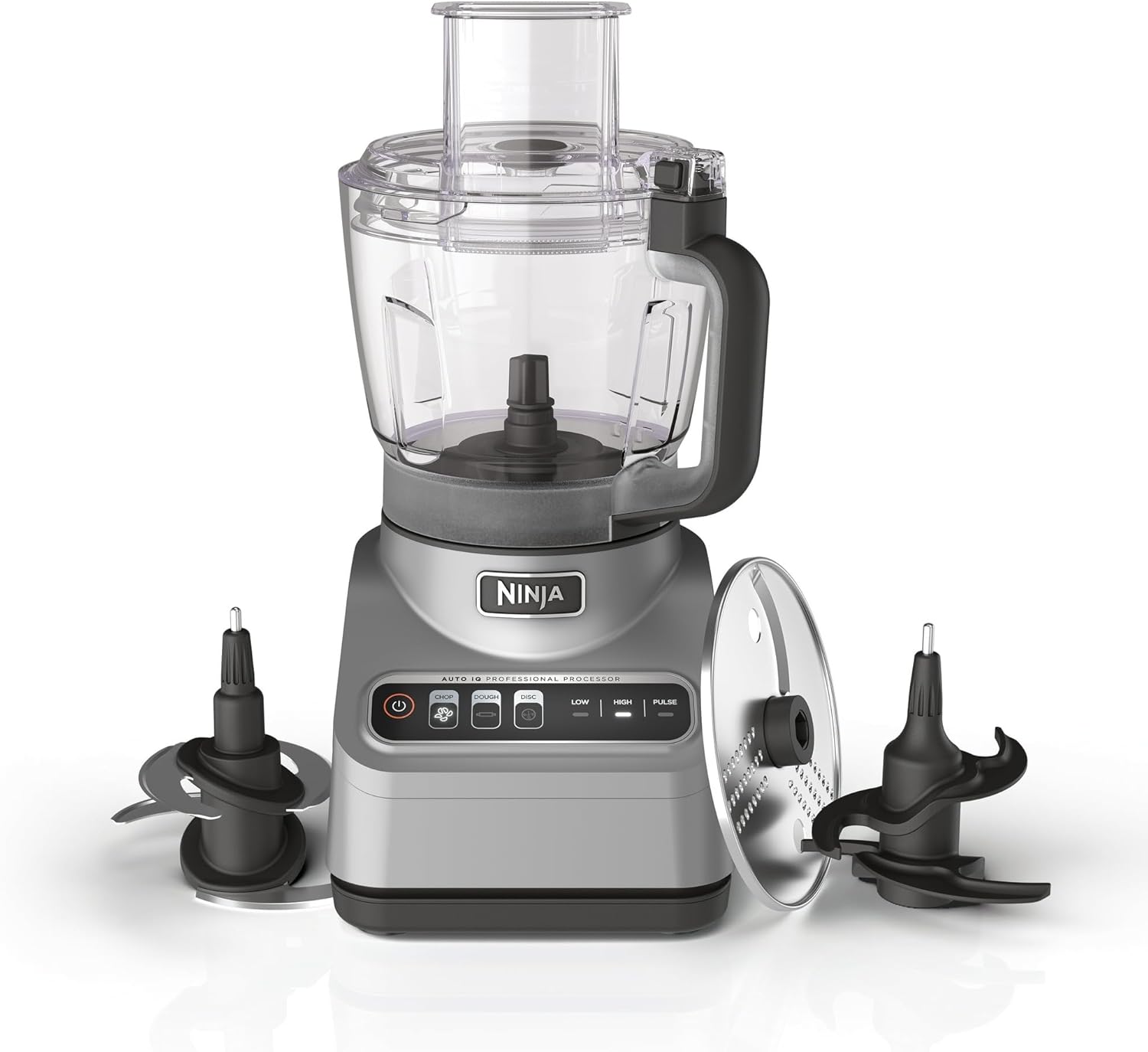 Ninja Professional 9 Cup Food Processor, 850 Watts, Auto-iQ 3 Presets, Chop, Dough, Slice, Shred, BN600 Silver