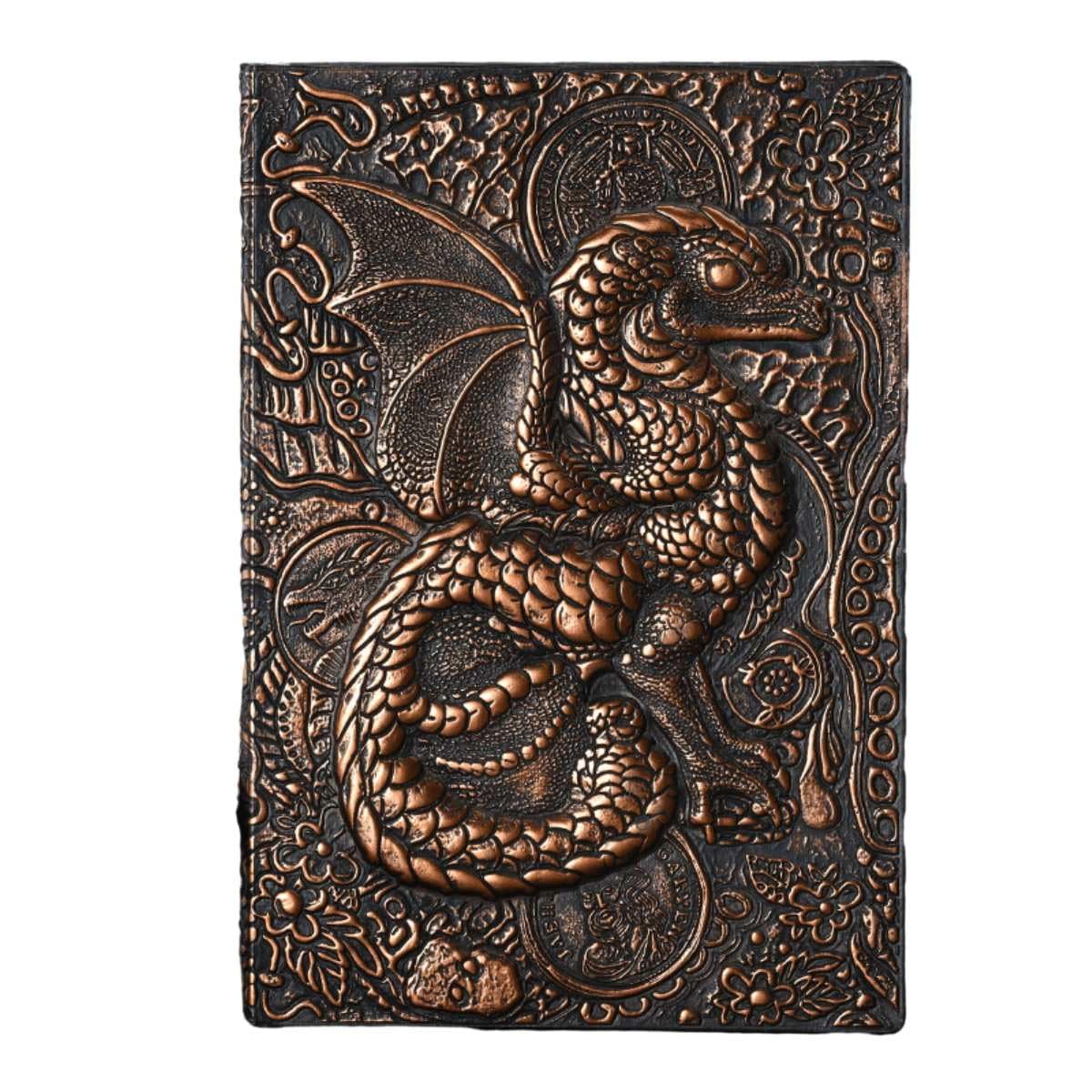Bloc-notes A5 dragon écriture carnet relief bronze rouge pour notes personnelles - 6