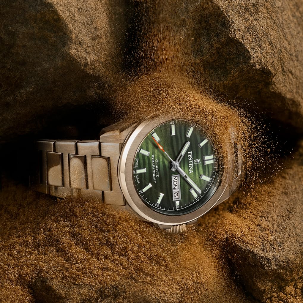 Festina Swiss Made Reloj Hombre Analógico de Acero Inoxidable 316l Plateado