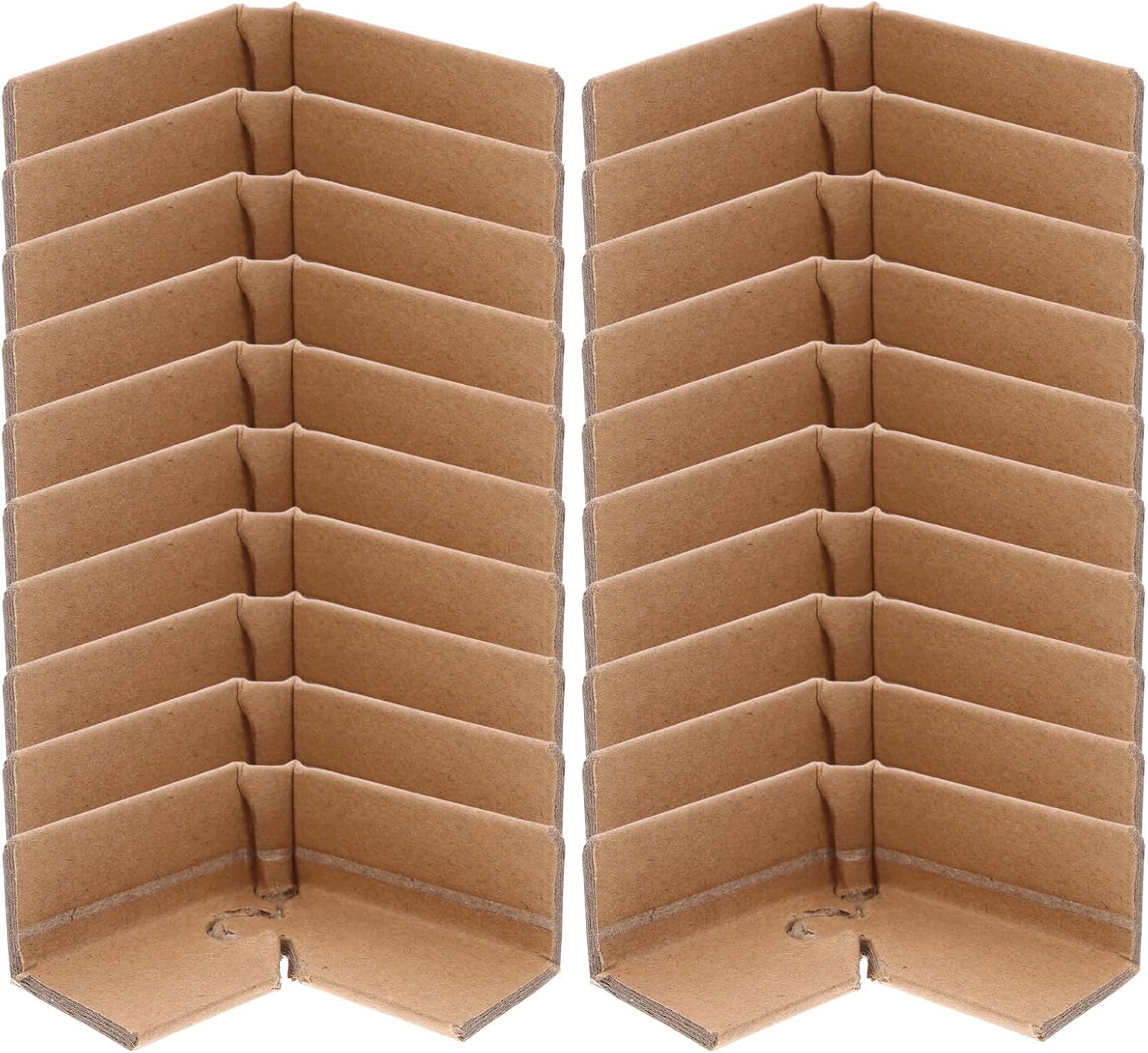 20pcs Heavy Duty Cardboard Edge Protectors Locking Strap, 160x40x3mm Paper Corner Guards for Carton Packaging and Pallet Shipping Protection