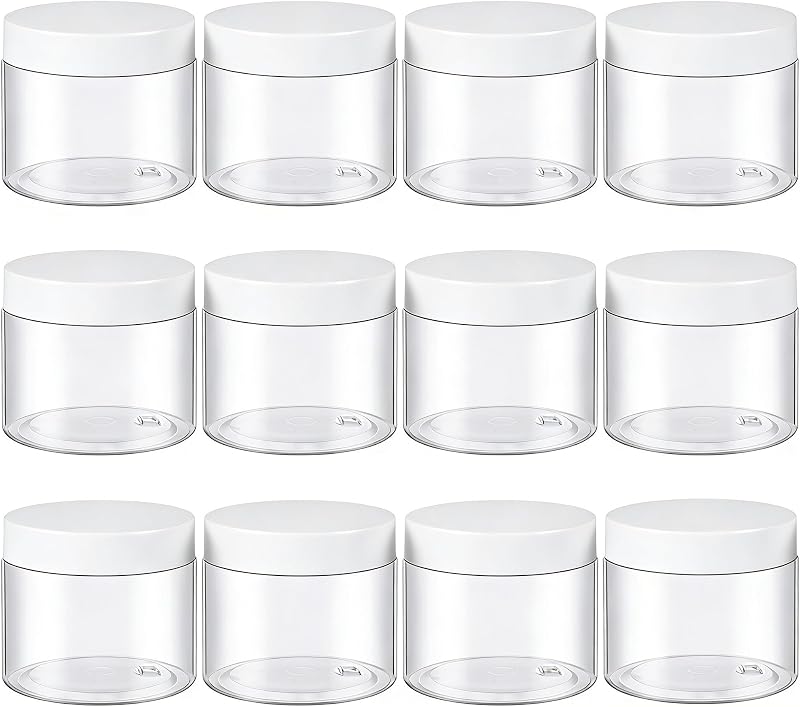 TUZAZO Frascos Plásticos Recarregáveis de 180 mL com Tampa Branca, Pacote com 12