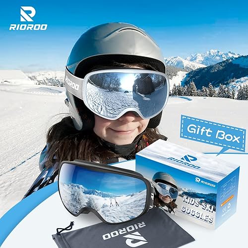Miniatura 2 de Gafas de esquí para niños, gafas de nieve, regalos para niños y niñas, compatibles con gafas OTGcasco, protección UV