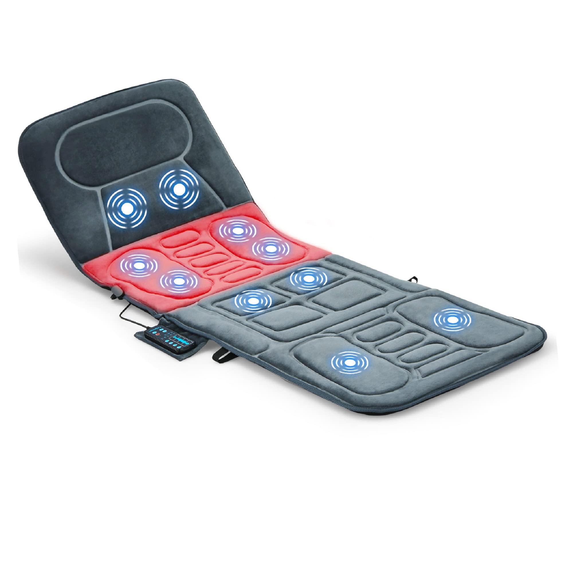 Amazon.com: Onnertune Full Body Massage Mat with Heat, 10 Vibrating Motors  5 Modes, 3 Intensity Heating Massager Pad for Bed Chair Sofa, Massage  Mattress w/Timer for Neck Back Leg Pain Relief :