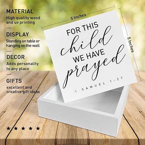 Miniatura 7 de Escritorio de guardería de madera para niña, decoración con texto en inglés "Fearfully and Wonderfully Made", decoración de las Escrituras para