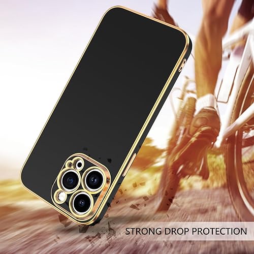 Miniatura 8 de GUAGUA Funda para iPhone 14 Pro, iPhone 14 Pro con soporte para correa de muñeca, delgada y suave galvanizada TPU a prueba de golpes, funda