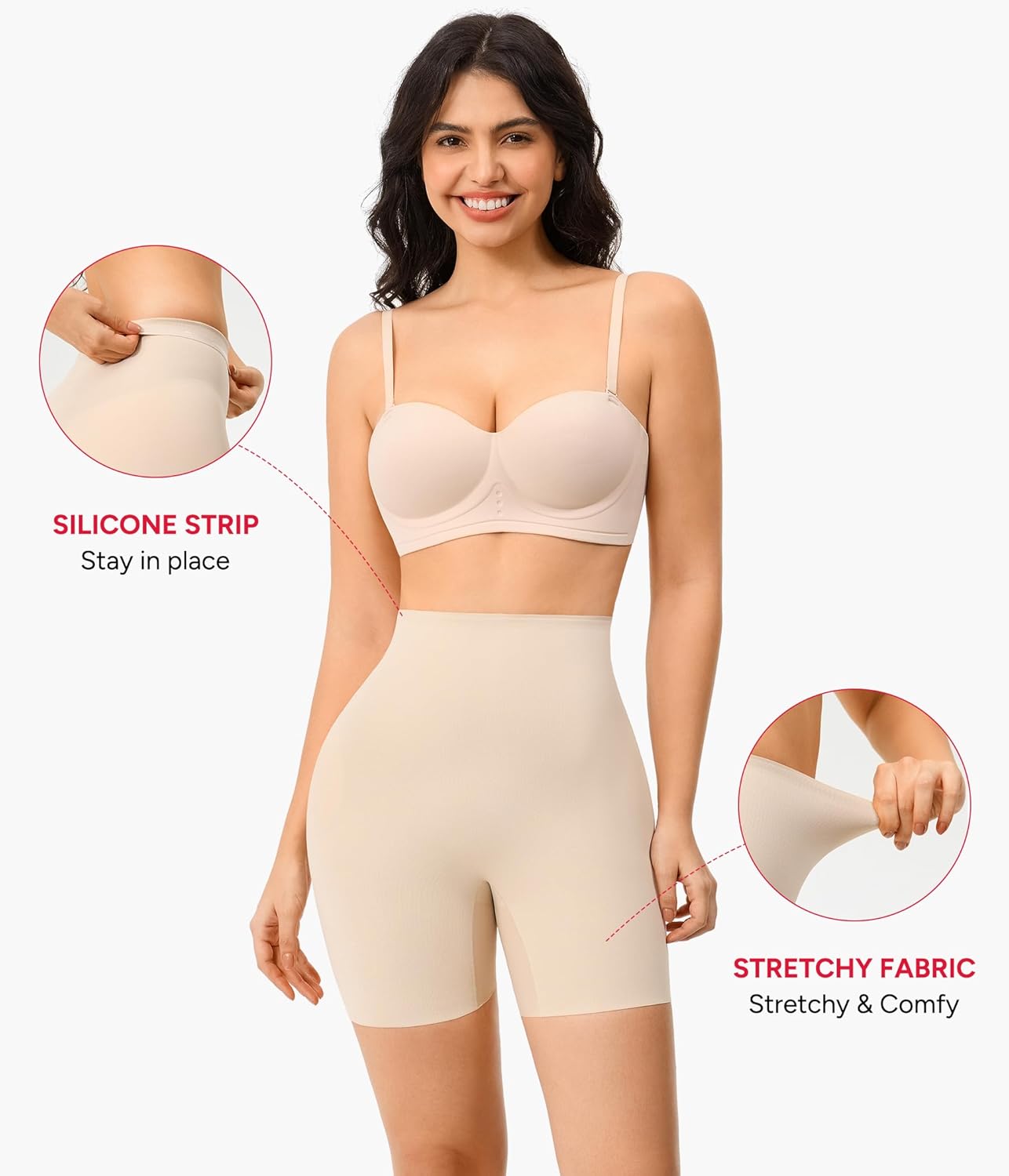 Nebility Women's Butt Lifting Shapewear - Built-in Hip & Butt Pads Mid-Rise Padded Shaper Shorts Booty Enhancer Lifter - Image 4