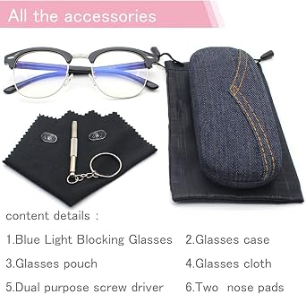Blue Light Blocking Glasses for Computer Eye Strain Computer Gaming Glasses Anti Blue Ray Computer glasses UV400 Clear Lens