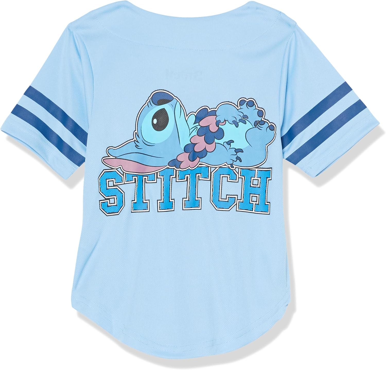 Disney Girls Disney's Girls Lilo & Stitch, Angel Baseball Jersey - Classic Mesh Button Down Shirt - Image 2