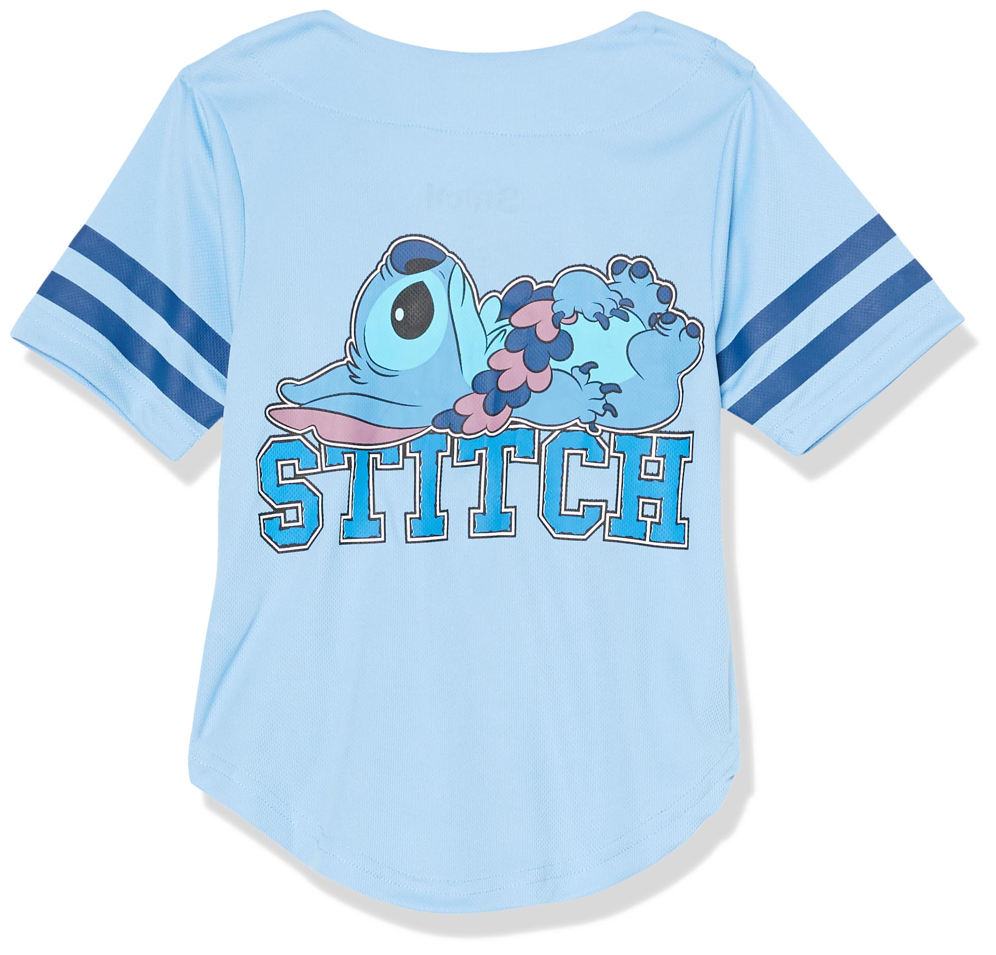 Disney Lilo & Stitch Angel Baseball Jersey klasyczna koszula z siateczki zapinana na guziki, Jasnoniebieski, 14-16