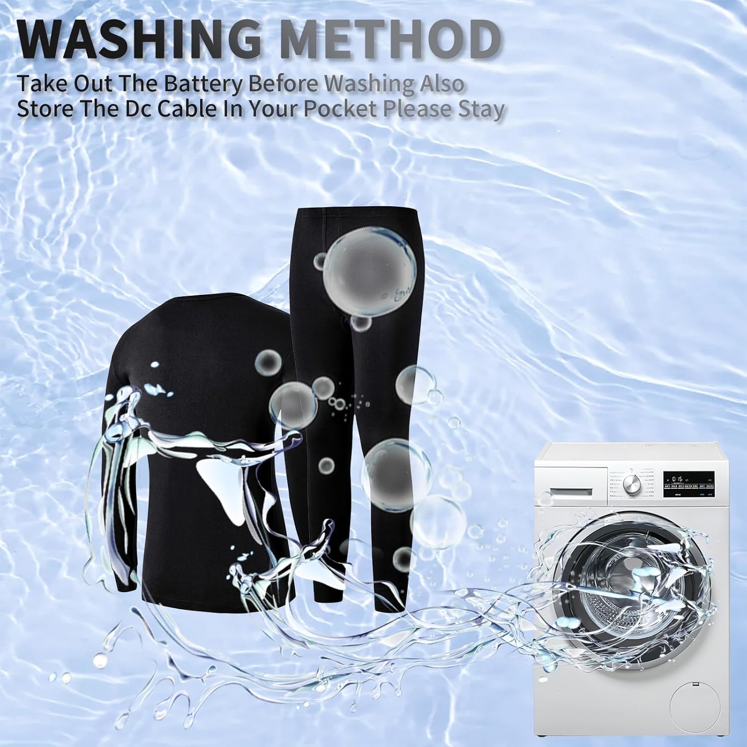 Graphene Heated Thermal Underwear Set 20 Heating Zones, Soft Fleece Lined,USB Electric Heated Base Layer - Image 4