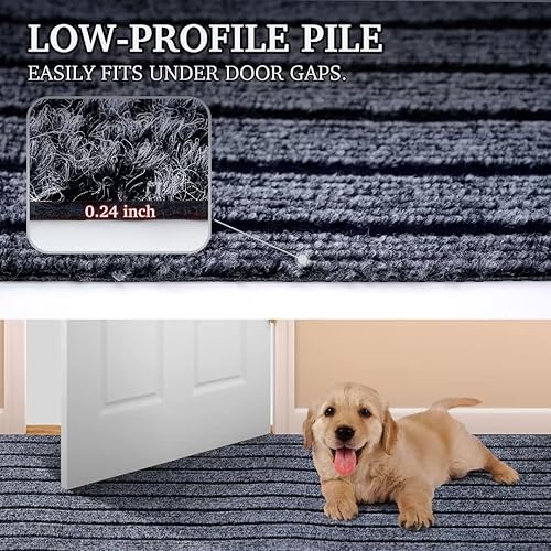 Miniatura 5 de Aminana Alfombra de pasillo de 2 x 8 pies, para interiores y exteriores, alfombra de área con respaldo de goma antideslizante para pasillo, cocina,
