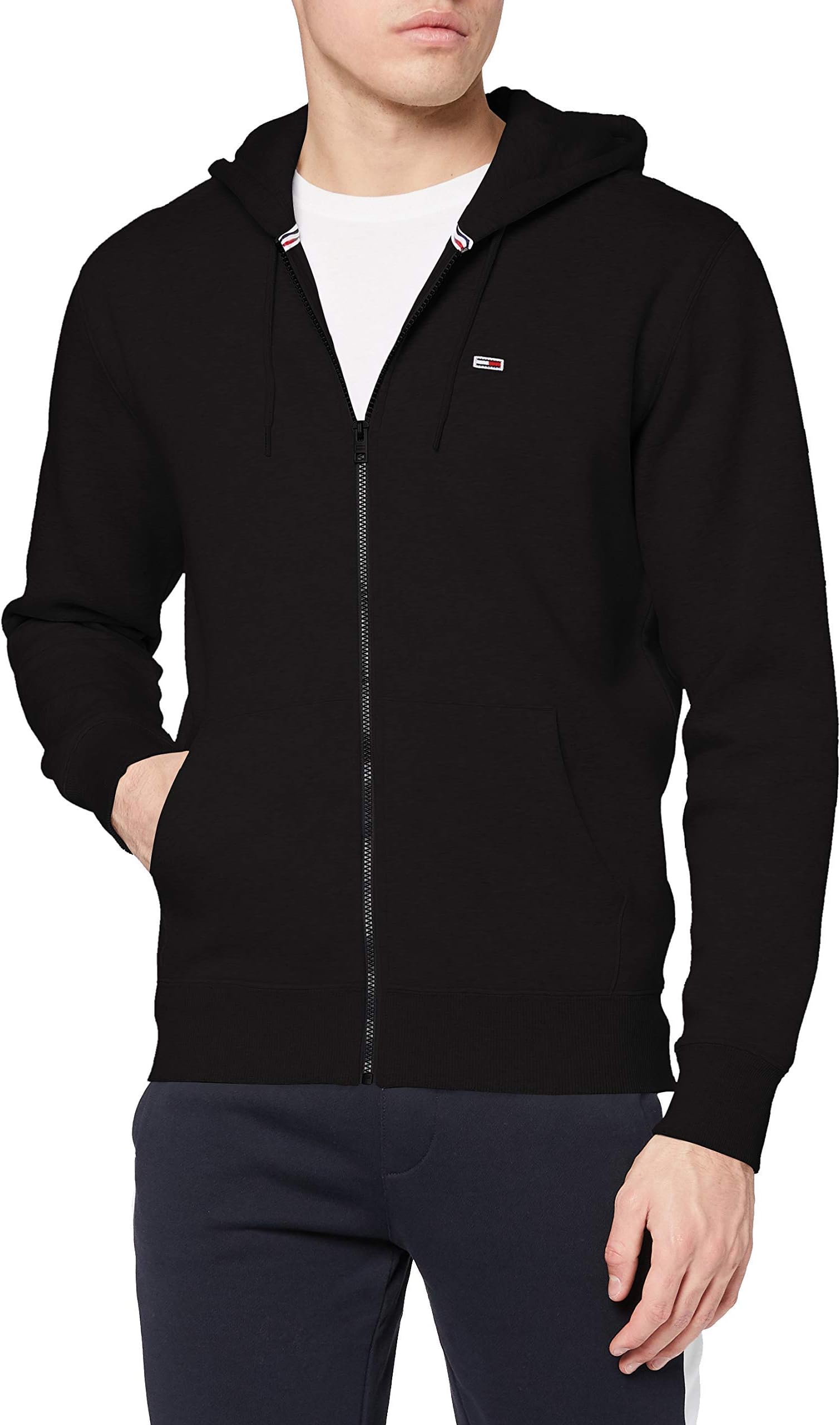 Tommy JeansMen's Tjm Regular Fleece Zip Hoodie Dm0dm09592 Heavyweight Zip Throughs