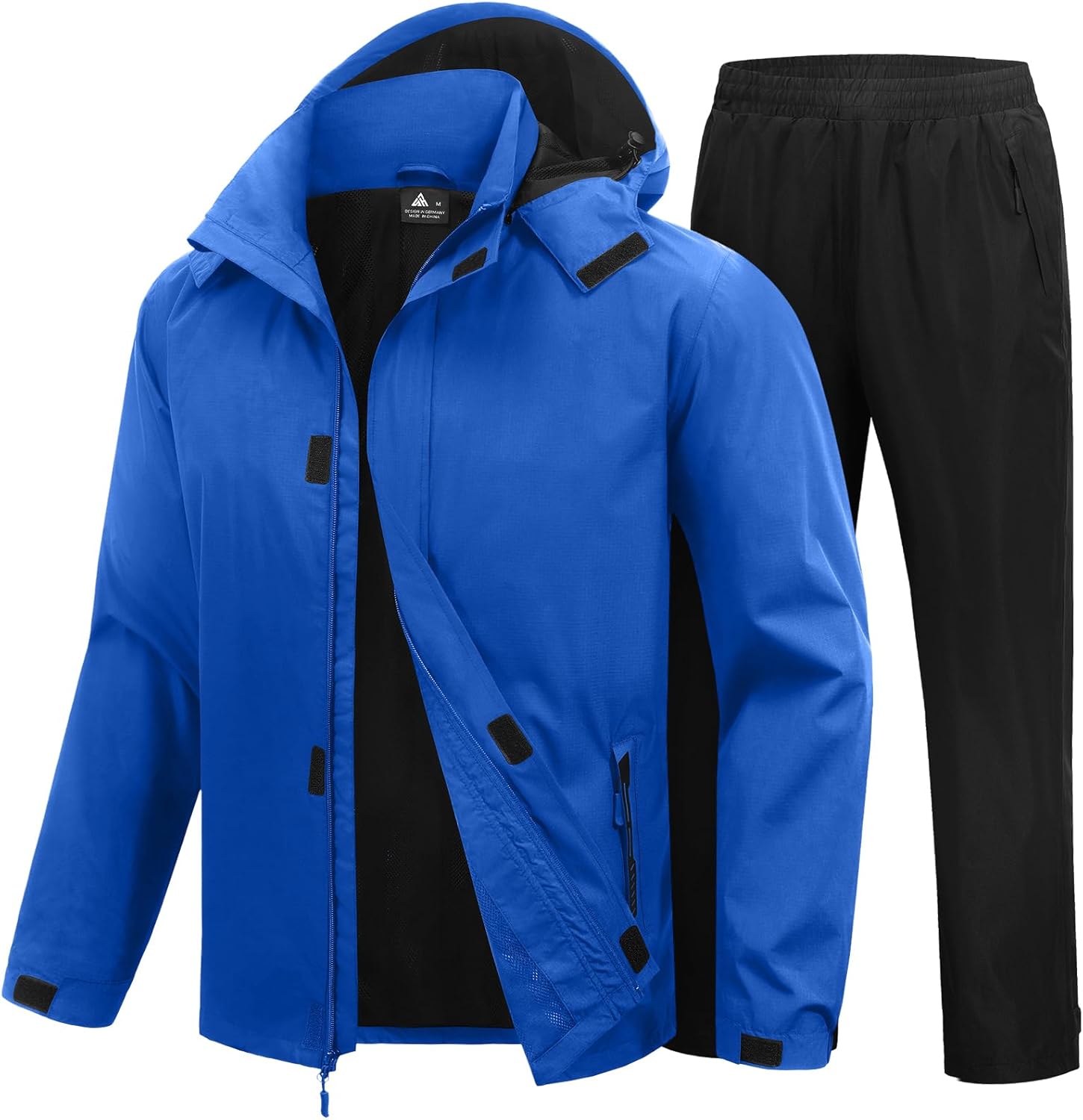 SWISSWELL Rain Suits for Men Waterproof Lightweight Windbreaker Jacket and Pants with Detachable Hood for Golf Hiking Travel