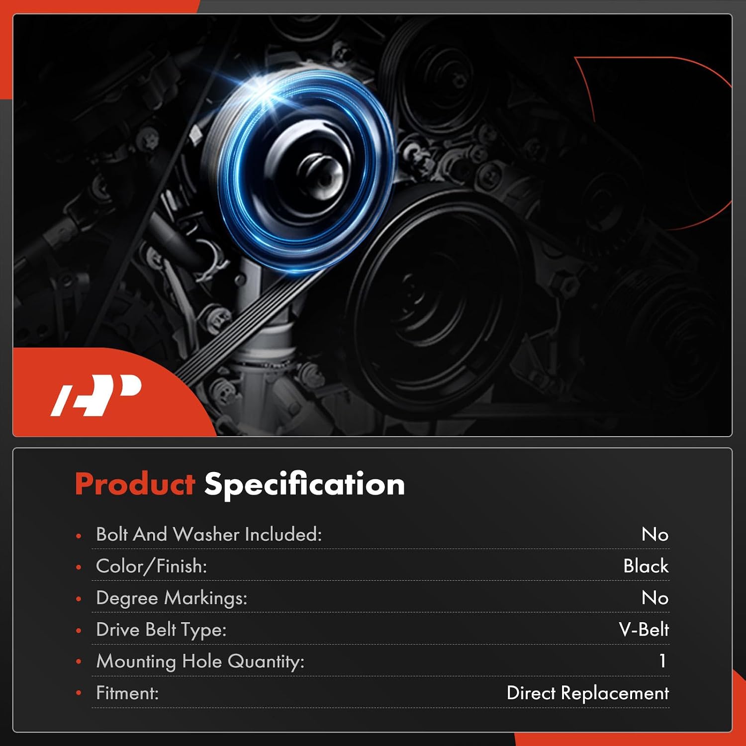 A-Premium Engine Harmonic Balancer Crankshaft Pulley Compatible with Toyota Land Cruiser 1988 1989 1990 1991 1992, 4.0L