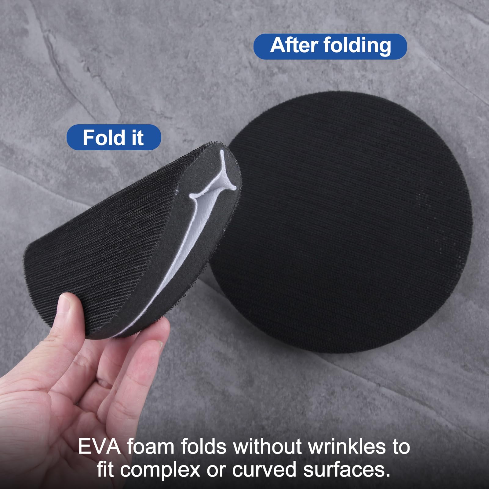 2-Pack 6-Inch Foam Interface Pad For Sanding – Hook & Loop Cushion Backing For Orbital Sanders, Wood & Auto Polishing
