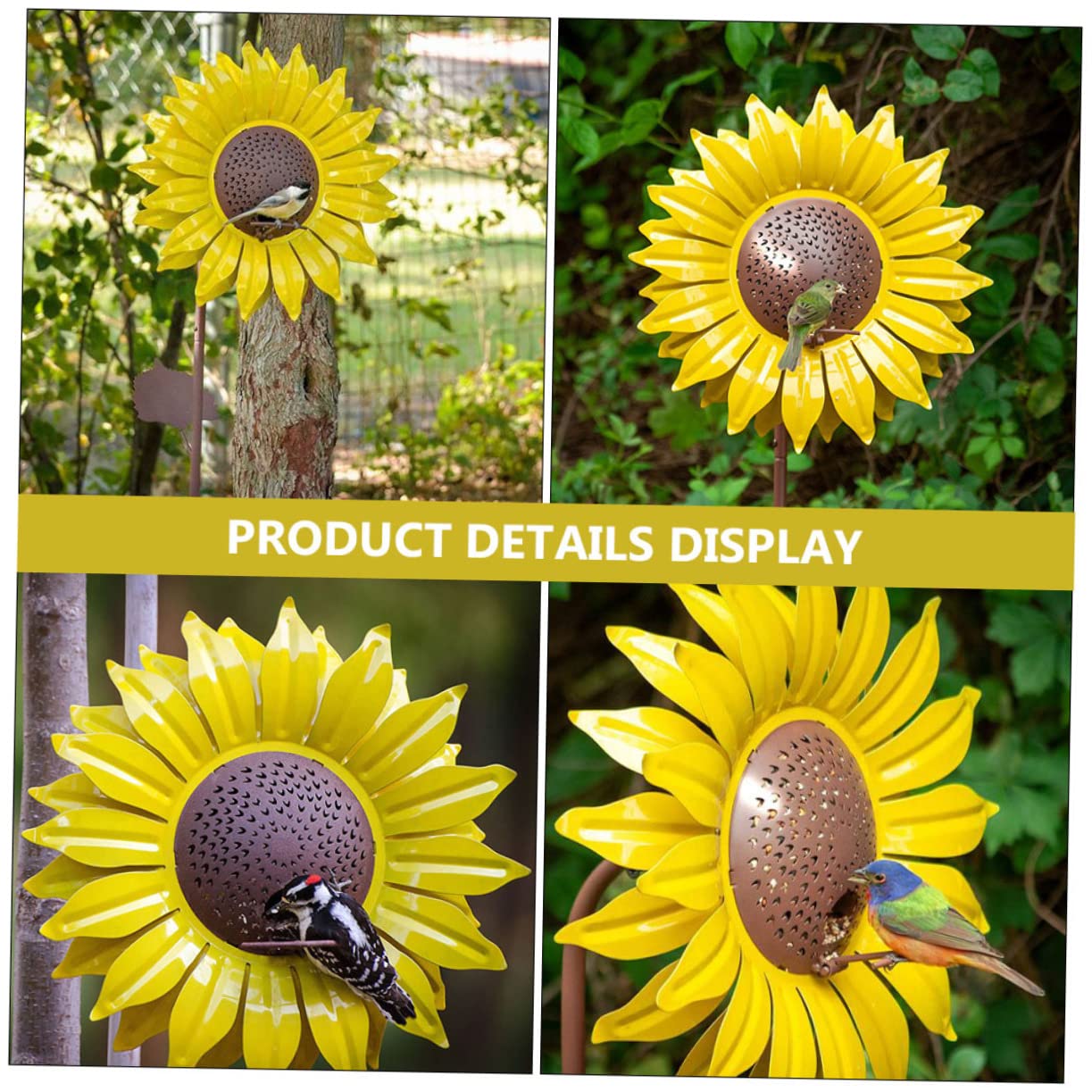 Yardwe 2 Stück Vogelfütterungswerkzeug Vogelhäuschen für Den Außenbereich Gartendekoration Sonnenblumen-Design und Stilvoll für Kanarienvögel Papageien Lerchen