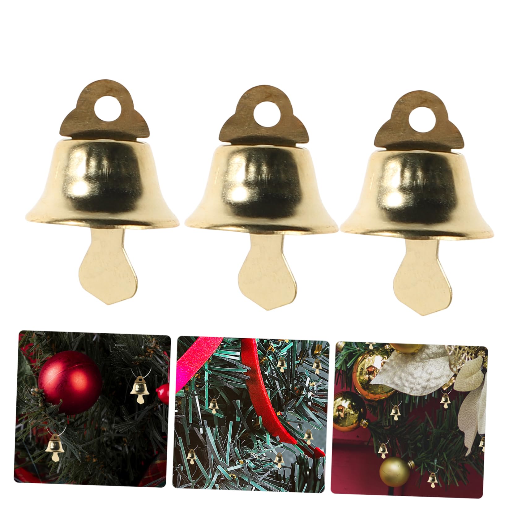 BESPORTBLE 120pezzi Mini Campana di Natale Ciondolo Pendente Ornamento Ciondolo DIY Dorato per Albero di Natale