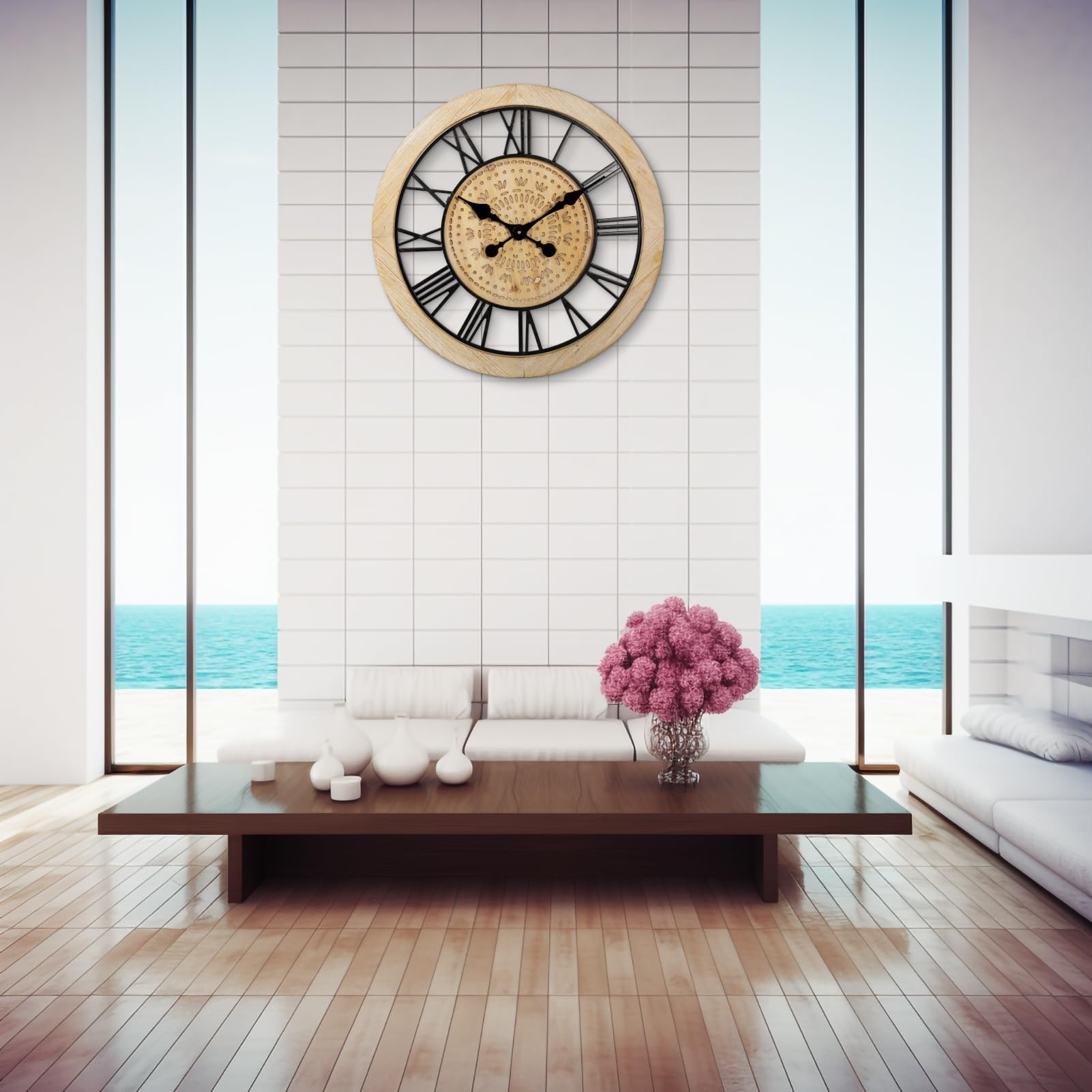 ZBJZJM 24" Large Wall Clocks for Living Room Decor Battery Operated