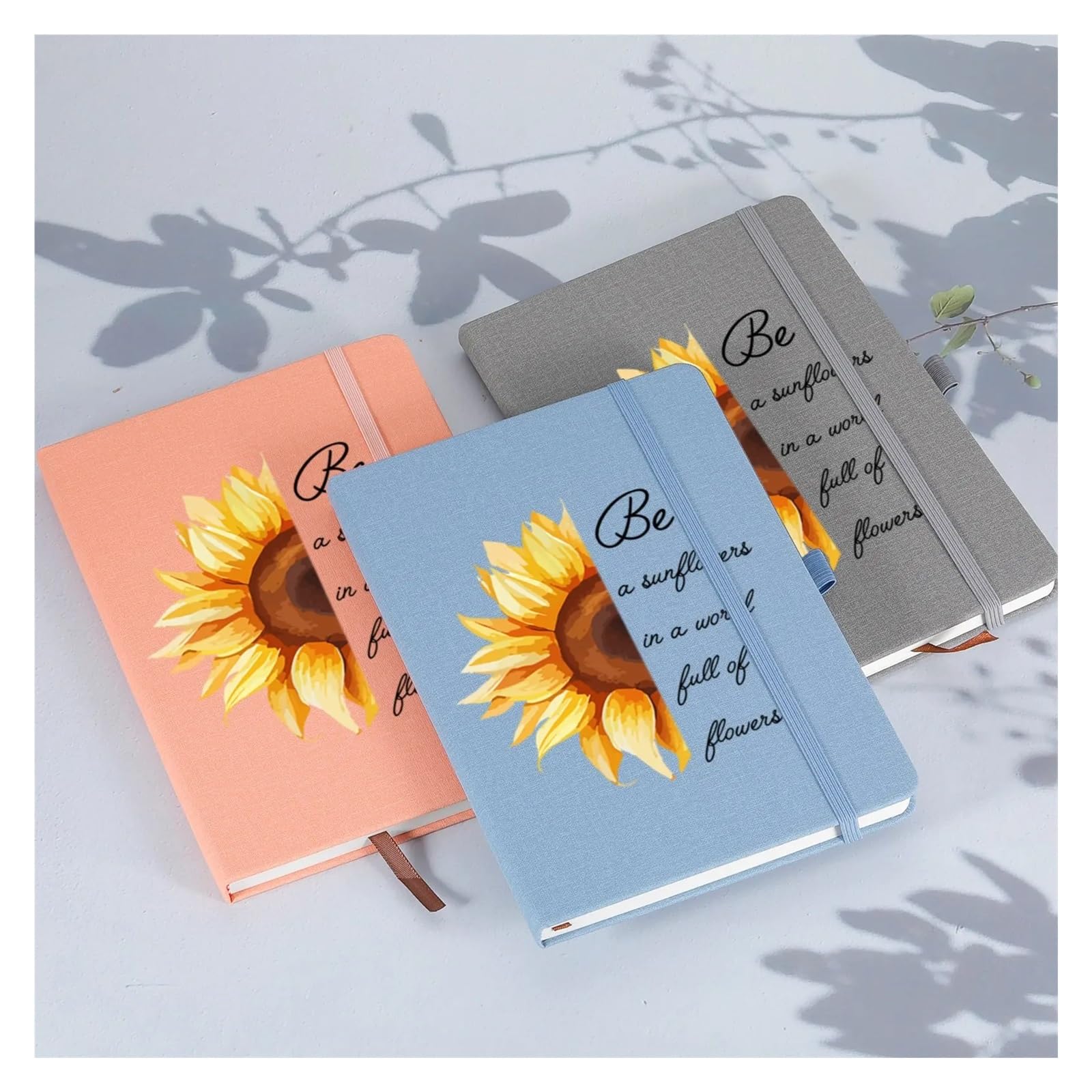 Inspirierendes Notizbuch 2 stücke Personalisierte Notebook Sonnenblumen Journal Notizblock Inspirierende Geschenke for Geburtstag(Green)
