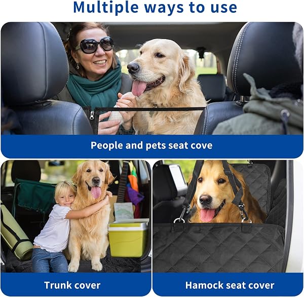 4 en 1 Funda Coche Perros Asiento Trasero, Cubre Asientos con Ventana Protector Lateral, Impermeable Antideslizante, SUV, Camiones (137 x 147 cm) - 5