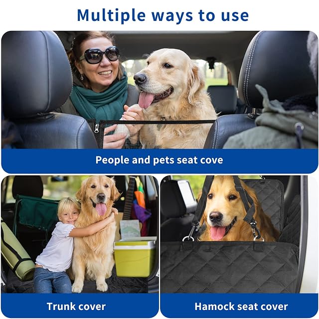 Foto 5 de 7 de 4 en 1 Funda Coche Perros Asiento Trasero, Cubre Asientos con Ventana Protector Lateral