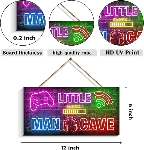 Miniatura 2 de Decoración neón de madera para juegos para habitación de niños, letrero de puerta de madera neón para decoración de habitación de jugadores,