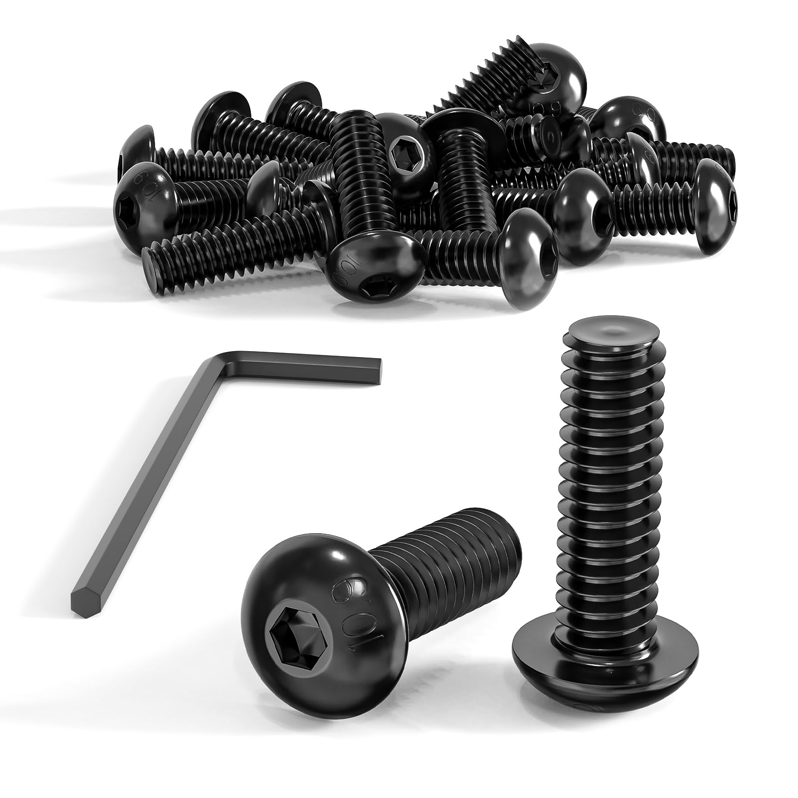 20Pcs M5 Bolts, M5 x 16mm Button Head Screws, Allen Socket Bolts Screws