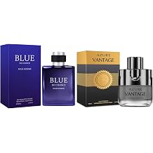 Mens Perfume Gift Set, EDP, 2 Pack 3.4 oz / 100 mL each, Vantage Limited, BLUE DE CHANCE, Aromatic Classic & Aquatic Blue, for office days & summer & travel, Long-Lasting, Gift Ready