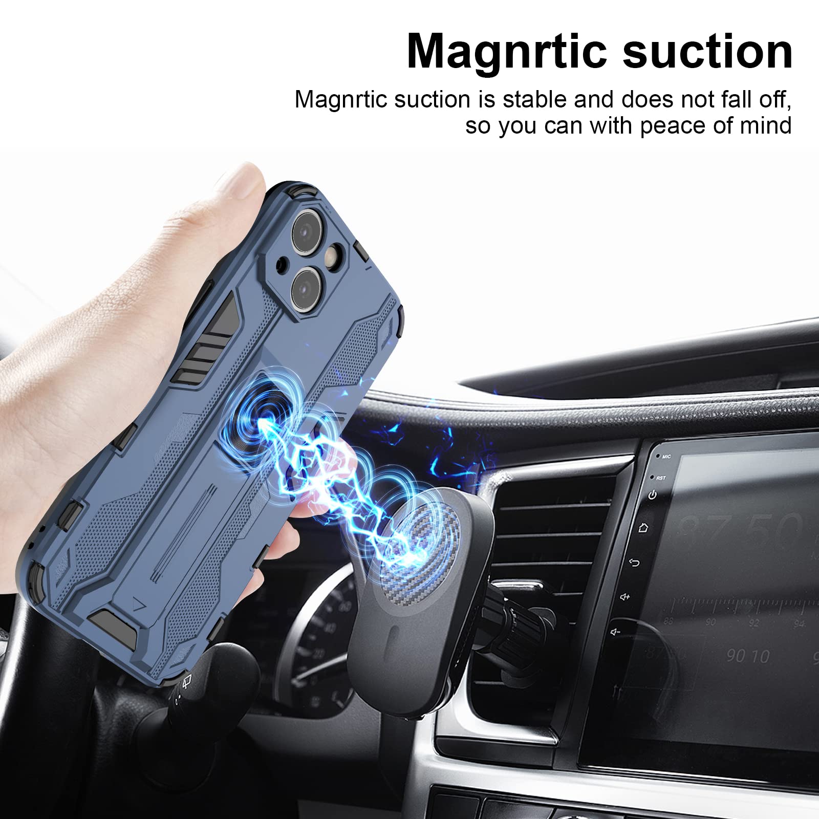 Funda para Xiaomi Redmi Note 15 Pro 5G, Carcasa Antigolpes con Soporte anular metálico, Case Protectora de Grado Militar, Azul — view 669
