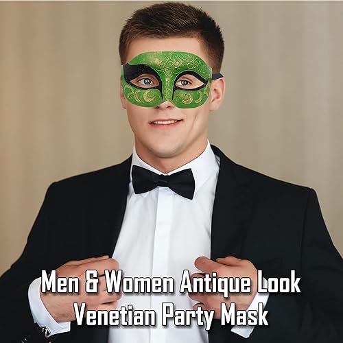 Miniatura 3 de Máscara de mascarada para hombre, máscara de aspecto antiguo para Halloween, fiesta veneciana, fiesta de máscaras y baile de máscaras