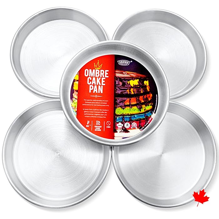 Buy Crown 6 inch Layer Cake Pans, 1 inch Deep, Set of 5, Heavy Duty