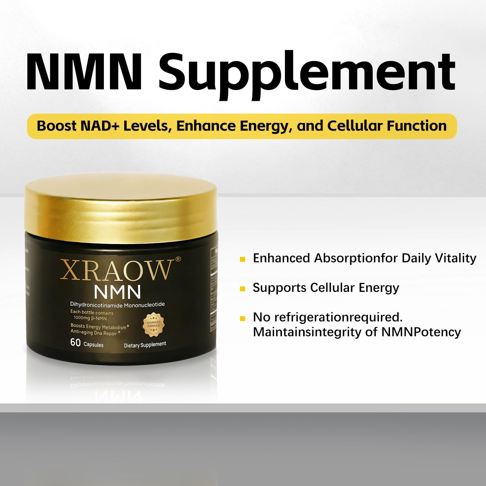 NMN Supplement 1000mg, Resveratrol, CoQ10, Glutathione, Curcumin & Saffron — Amazon image 7