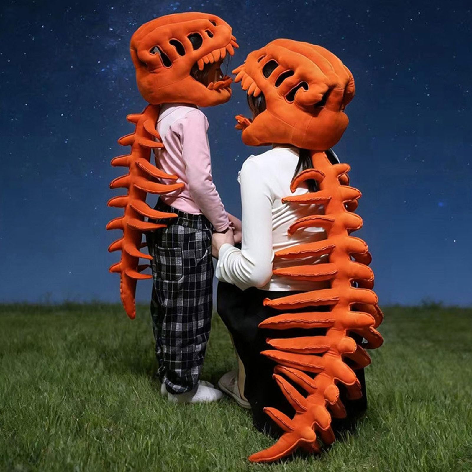 3D pluszowy kostium szkieletu dinozaura, zestaw szkieletów, realistyczny szkielet, pluszowy kostium z kapturem, dla mężczyzn i kobiet, przebieranki, imprezy i zdjęcia